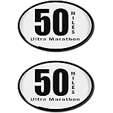 Elektroplate 50 Mile Ultra Marathon 3.3” x 2.3” Vinyl Decal Stickers | Premium 3D Doming All Weather for Car, Water Bottle, Laptop, Tablet, Cooler, Bumper, Phone & More | Made in The USA | Set of 2
