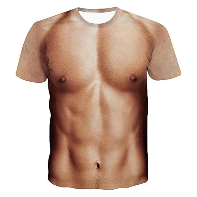 maglietta con addominali