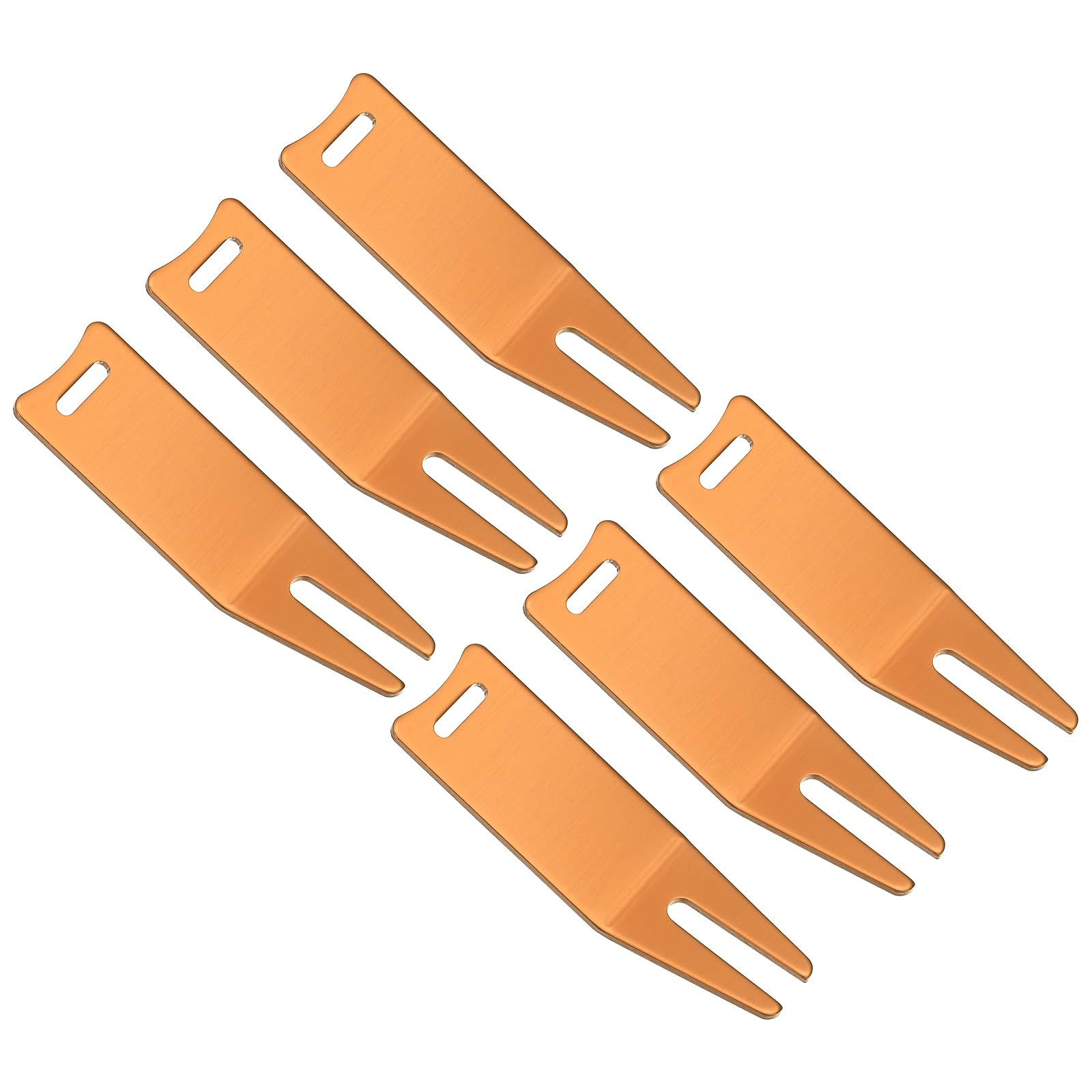PATIKIL Metal Bending Golf Divot Repair Tool, 6 Pack Golf Divot Tool Curved Spit Golf Green Divot Fork Ball Mark Repair Tool for Golf Golfer Repairing, Gold Tone