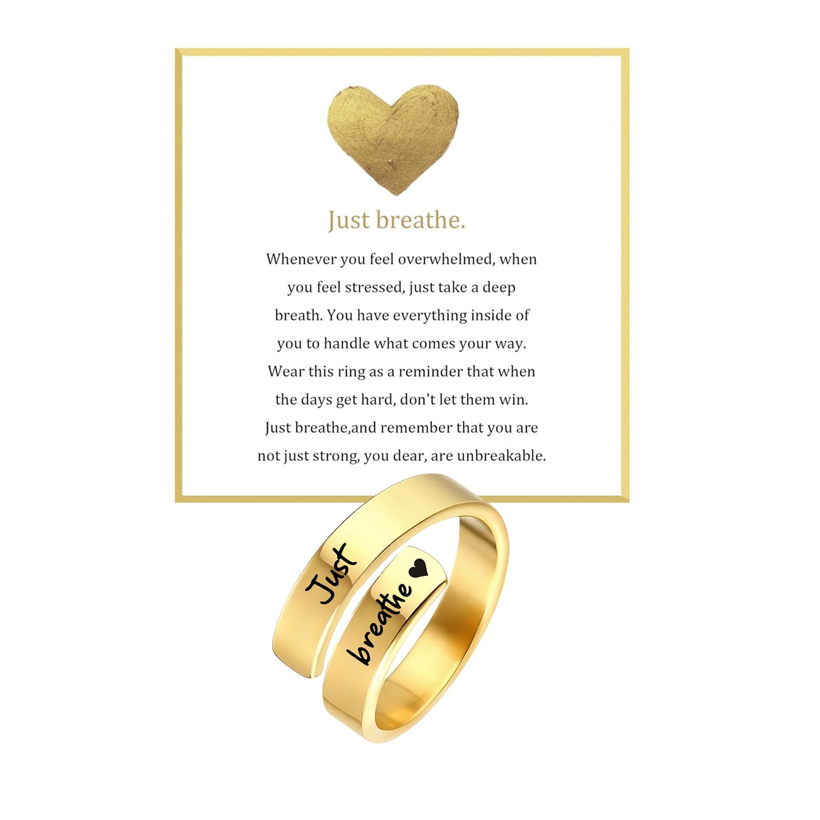 Just Breathe Ring for Women Adjustable
