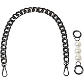 BEAULEGAN Chunky Purse Chain Handles - Short Strap Replacement for Handbag Set of 2, 17.7 & 5 Inches Long