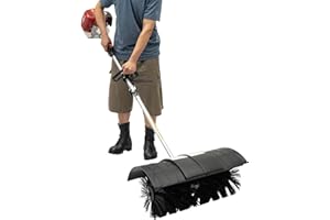 DNYSYSJ Artificial Grass Brush Power Broom, 52cc 2.3hp Sweeper Driveway Turf Lawns Handheld Sweeper,1700W Portable Power Sweeper Handheld Broom Sweeper Gasoline Engine Power Broom Brush Cleaner Tools
