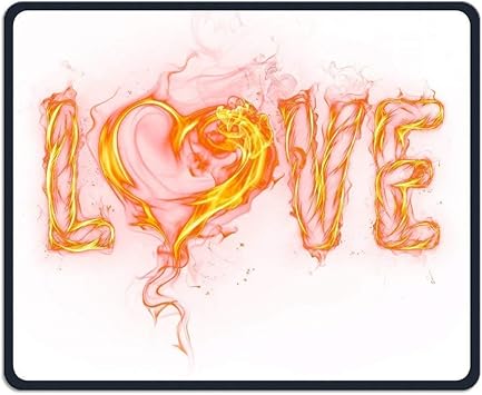 Amazon Com Bglkcs Inscription Fire Flame Love Mouse Pads Gaming