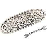 Amaxer Viking Gold Silver Barrettes for Women Girls Celtic Hair Clips for Thick Thin Hair Vintage French Hair Clips Hair Styling Accessories (Silver-Celtic Knot)