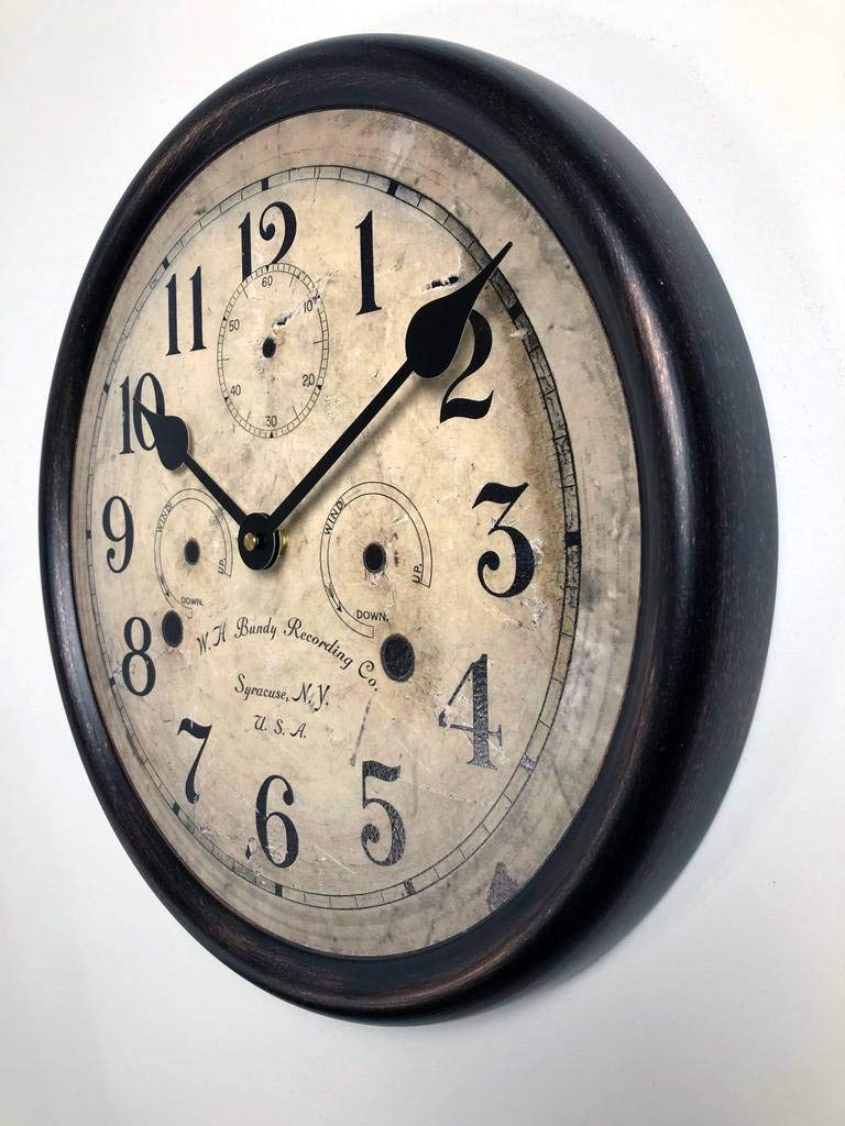 Bundy Wall Clock Ultra Quiet Quartz Mechanism Hand Made in USA