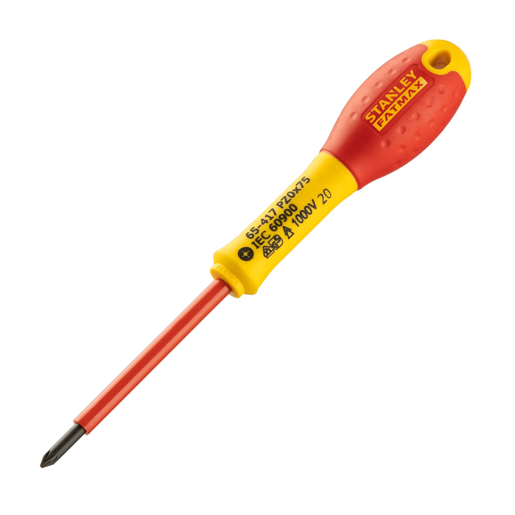 Stanley 0-65-417 Fat Max Screwdriver Insulated Pz Pz0X75Mm-Red And Yellow