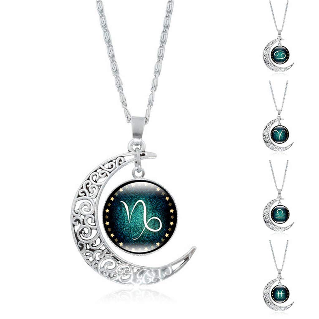 SuperXC Gifts for Women Nebula Crescent Moon Pendant Necklaces for Women Girls Jwelry
