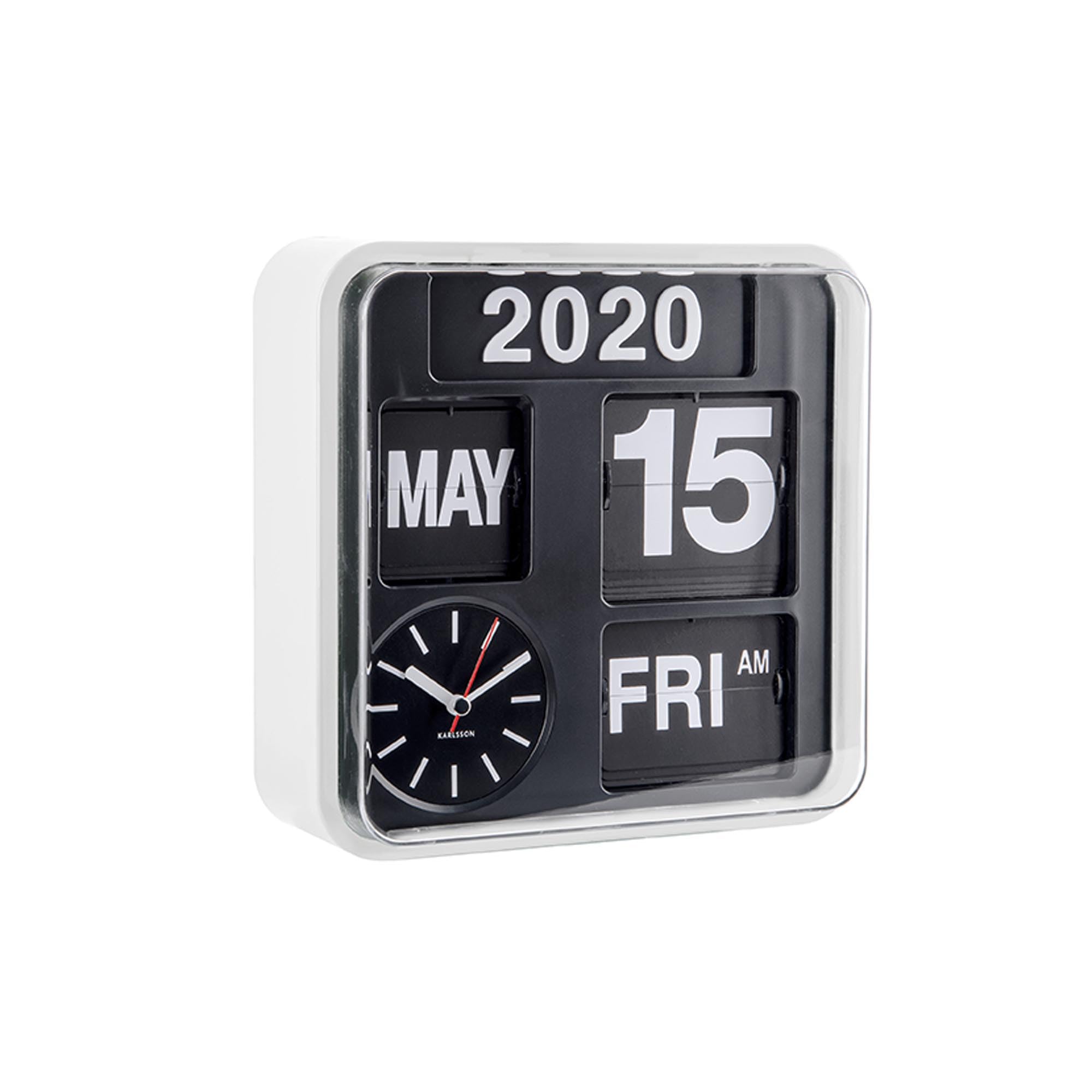 Karlsson Flip Calendar Wall Clock White Mini Flip,White, 24.5x24,5x10cm