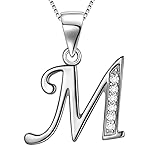 Aurora Tears Letter M Necklace Initial 925 Sterling