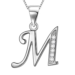 Aurora Tears Letter M Necklace Initial 925 Sterling