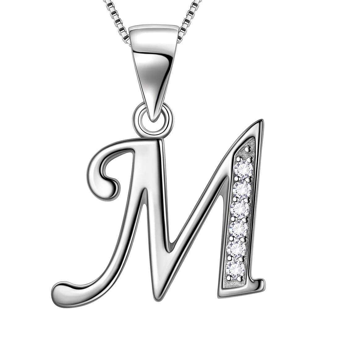 Aurora Tears Letter M Necklace Initial 925 Sterling