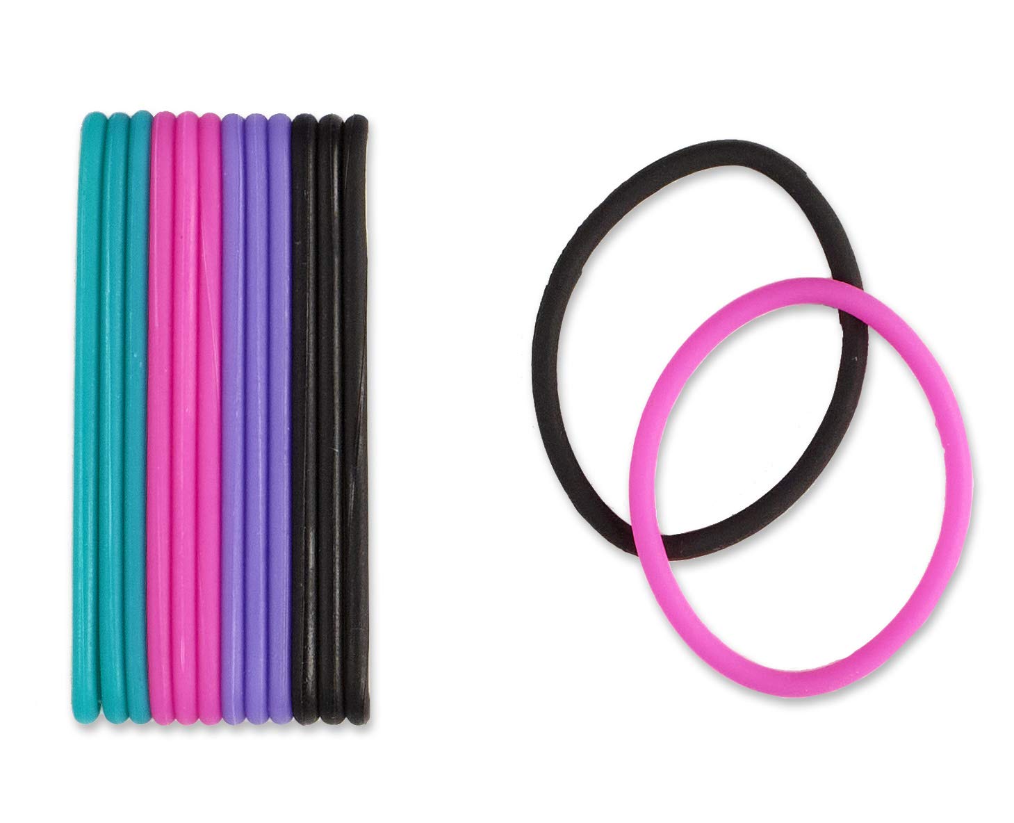 Scunci No-Slip Grip Evolution Jelly Ponytailers, Strong Hold, Assorted Colors, 14-Pcs per pack (1-Pack) : Ponytail Holders : Beauty