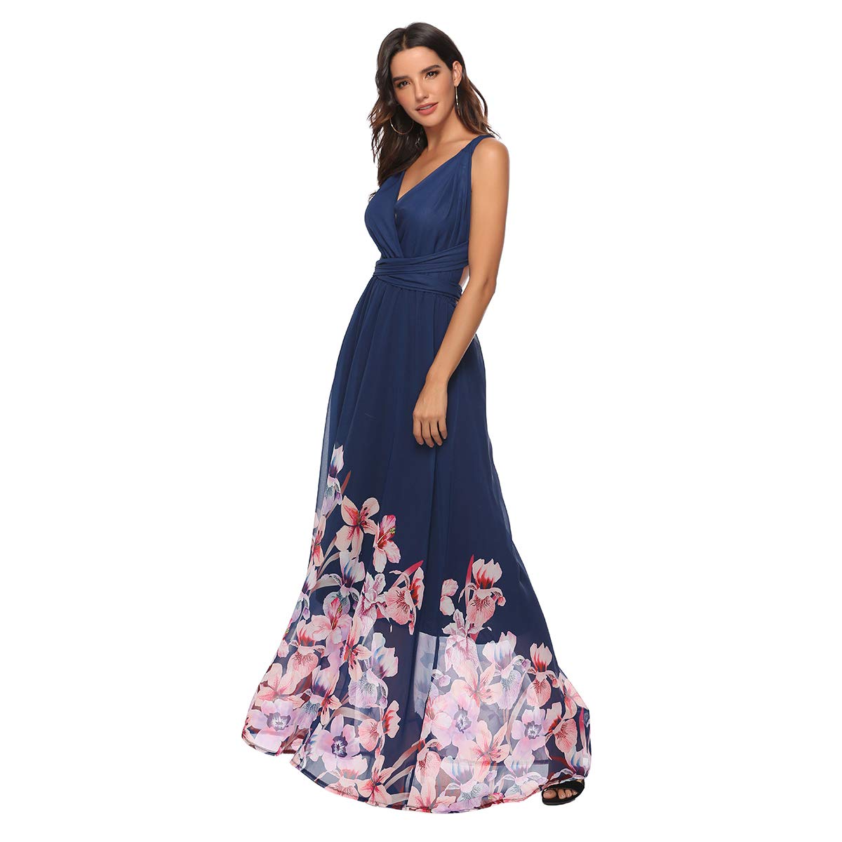 flowy floral prom dress