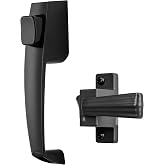Wright Products V333BL Tie-Down Push Button Door Latch, Black, No Lock Out | For out-swinging wood/metal storm &amp; screen doors 3/4-1-1/4in thick; 1-3/4in hole spacing; All installationhardware included