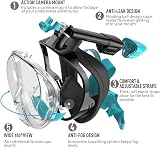 G2RISE SN01 Full Face Snorkel Mask with Detachable Camera Mount XS Black Green view 2