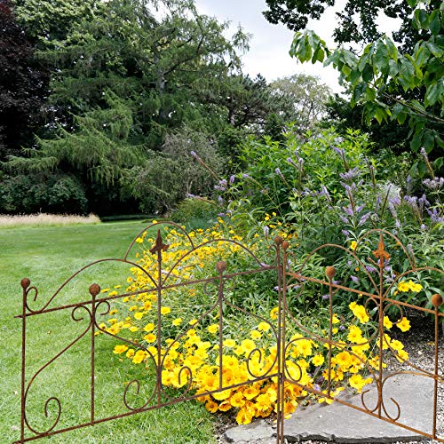 Gerry Beetzaun Gartenzaun Zaun Zaunelement Rankhilfe Metall Eisen Rost Schmetterling 46cm hoch x 60cm lang – Bild 4