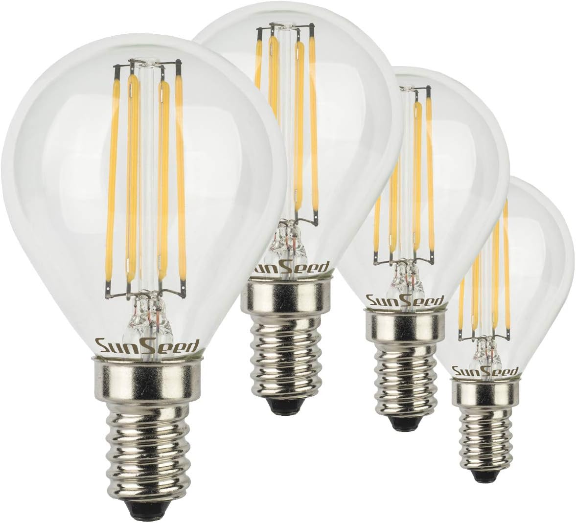 SUNSEED4 X E14 4W (Equivalent to 40W) Sapphire Filament LED Golf Ball Light Bulb G45 Warm White 2700K