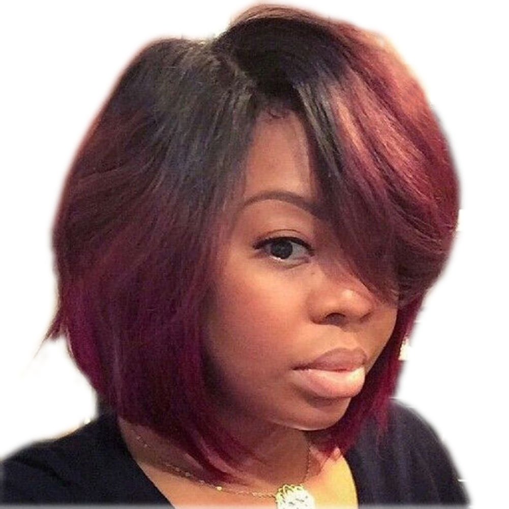 Amazon Com Rosesangel 1b 99j Lace Front Bob Wigs With Baby Hair