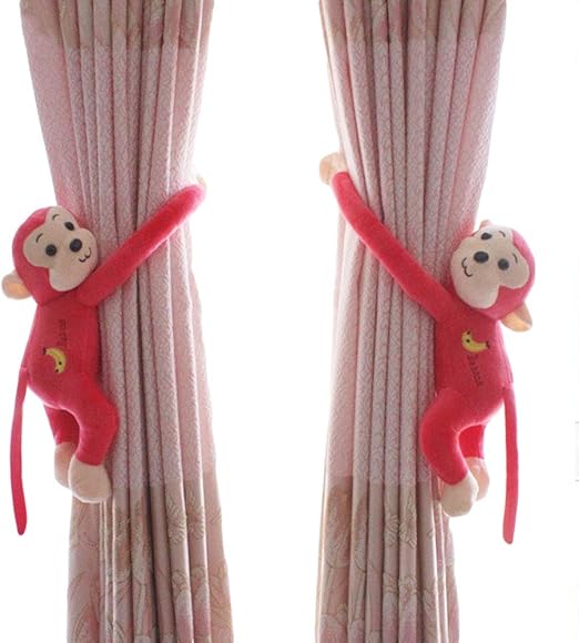 Amazon Com Funbase 1pair Cartoon Monkey Kids Bedroom Curtain