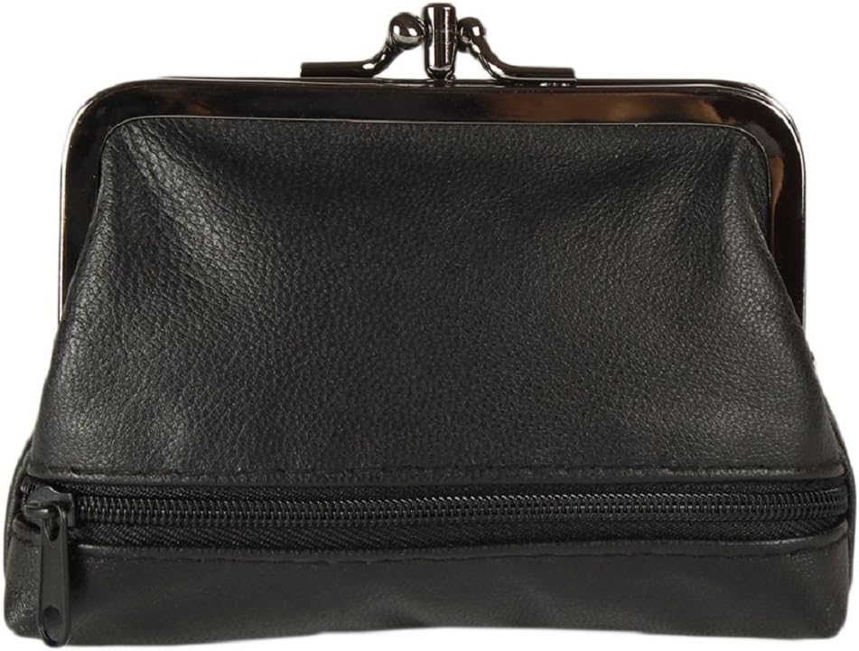 Lorenz Medium Leather Triple Framed Coin Purse - Black - Image 3