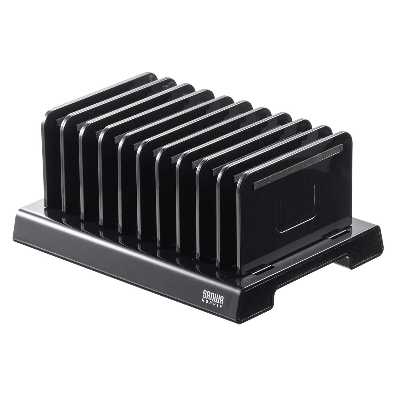 サンワサプライ スマホタブレットスタンド10台収納200-STN072 ブラックの商品画像