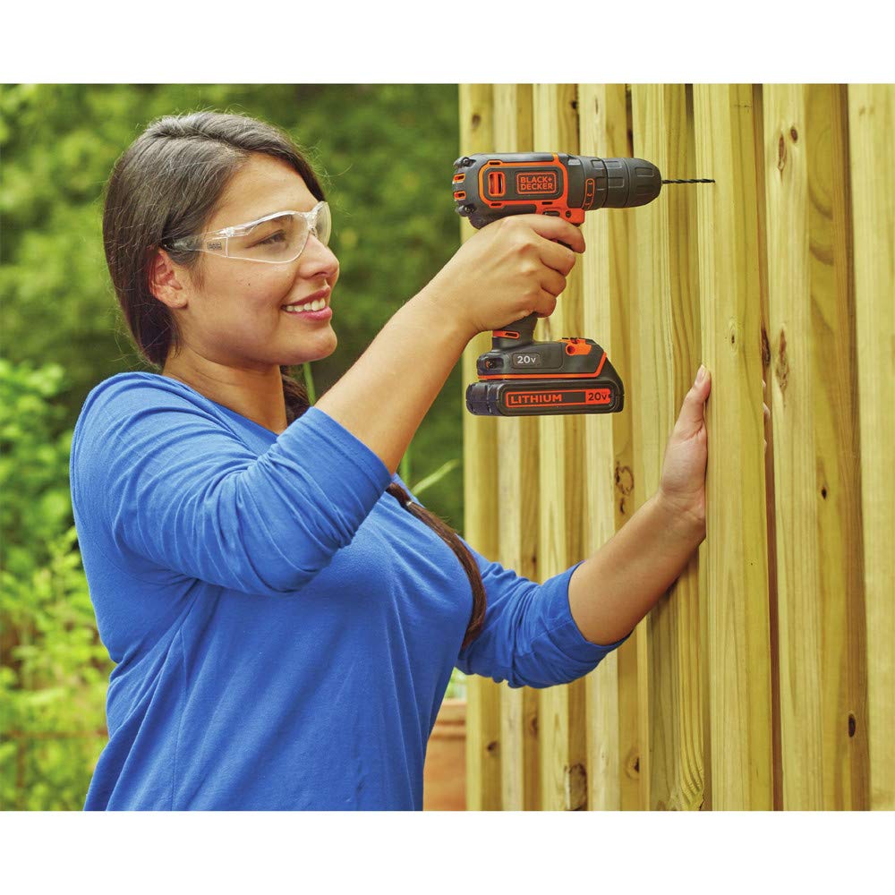 BLACK+DECKER 20V MAX Cordless Drill/Driver Kit with ‎Battery, Charger, and Double Ended Bit (BDCDD120C)