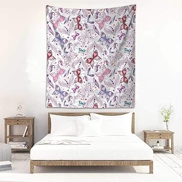 Amazon Com Godves Big Tapestry Butterfly Colorful Floral Art With