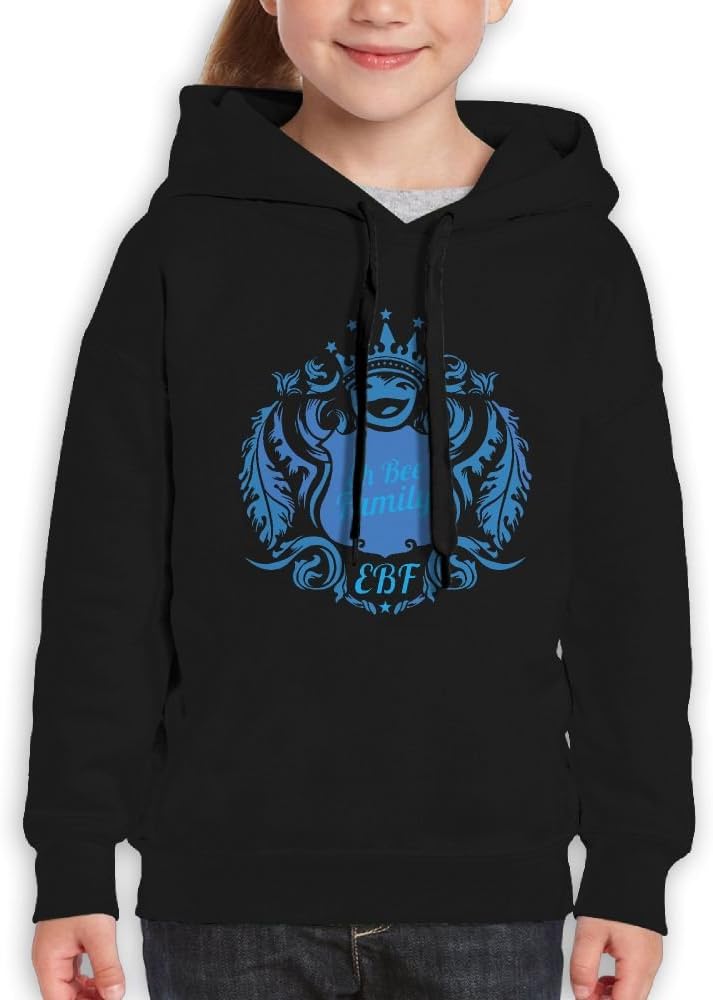 Youth Hooded Sweater Eh Bee Family Europe and The United States Street Style Sweater Black