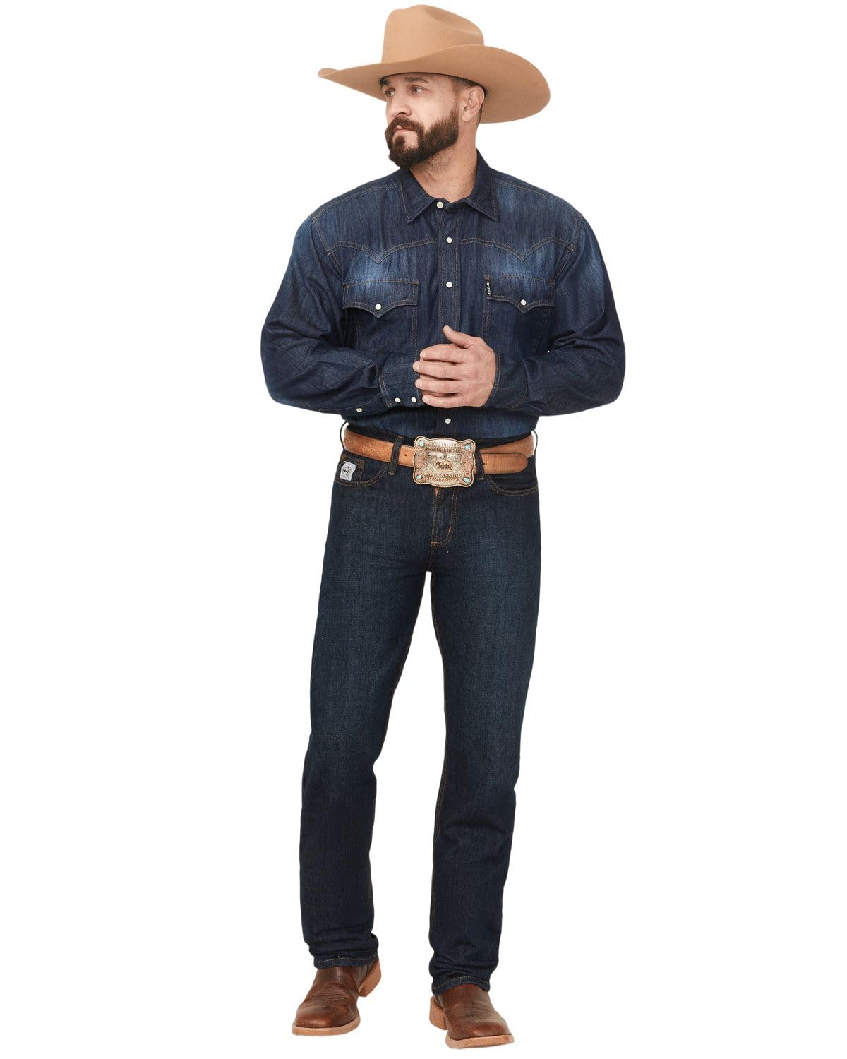 Photo 1 of Cinch Men's Silver Label Dark Wash Mid Rise Slim Straight Performance Jeans Dark Stone 40W x 36L