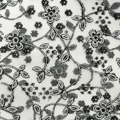 Wrapables Embroidered Floral Lace Triangle Scarf, Silver Grey