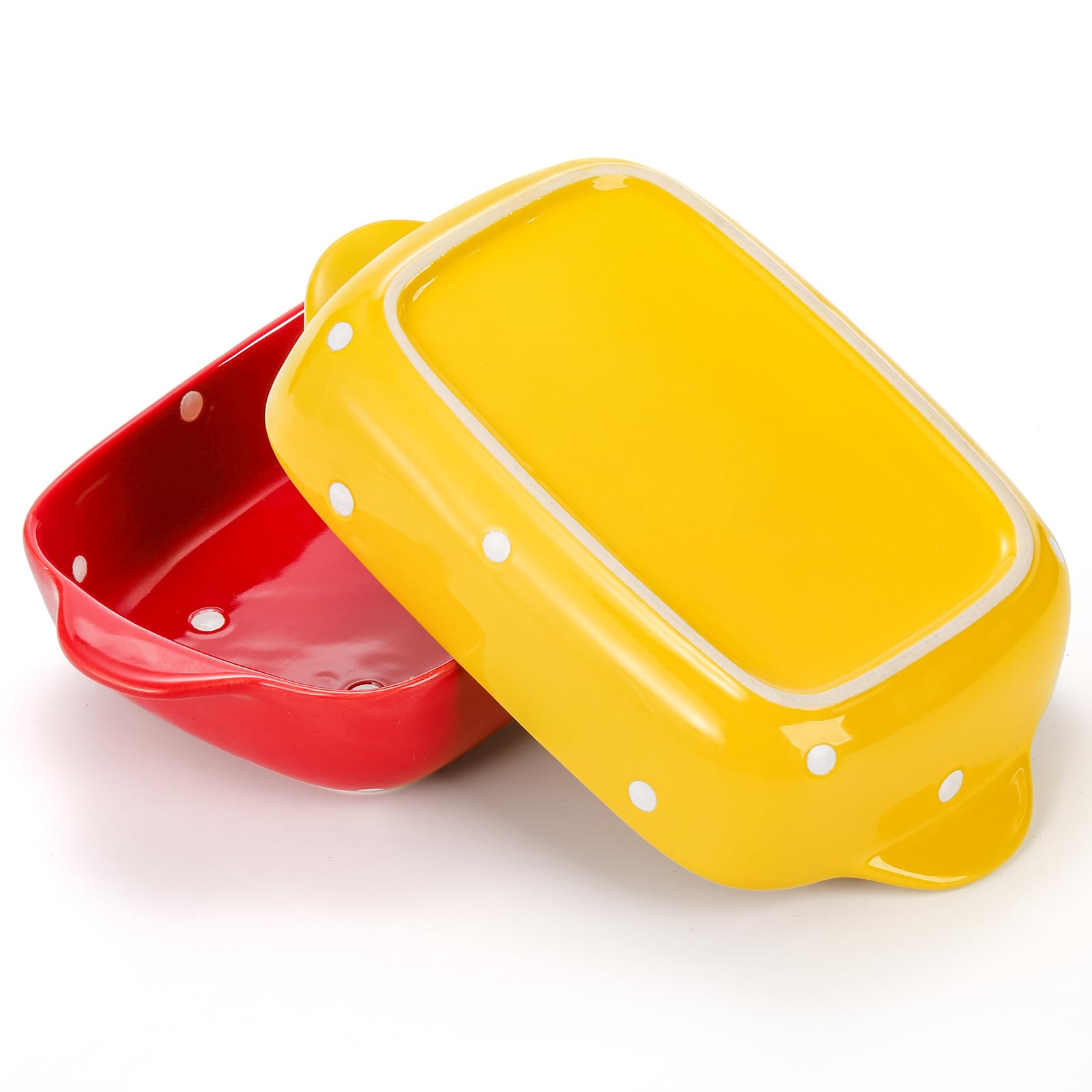 AVLA Set of 4 Ceramic Small Casserole Dishes, 7