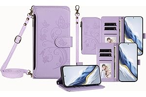 IVY for Samsung Galaxy A20s Case with Lanyard, All-in-One Wallet Crossbody Phone Bag with Kickstand & Wireless Charging, Hand