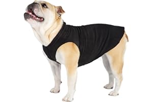 Gold Paw Stretch Fleece Dog Coat, Stretchy Pet Sweater, Machine Washable Pullover for Winter and Fall, Black, 10