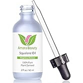 Amara Beauty Squalane Oil Moisturizer with 100% Pure Plant Derived Squalane for Face, Body, Skin and Hair - Face Oil 2 fl. oz.