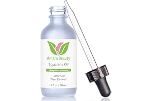 Amara Beauty Squalane Oil Moisturizer with 100% Pure Plant Derived Squalane for Face, Body, Skin and Hair - Face Oil 2 fl. oz.