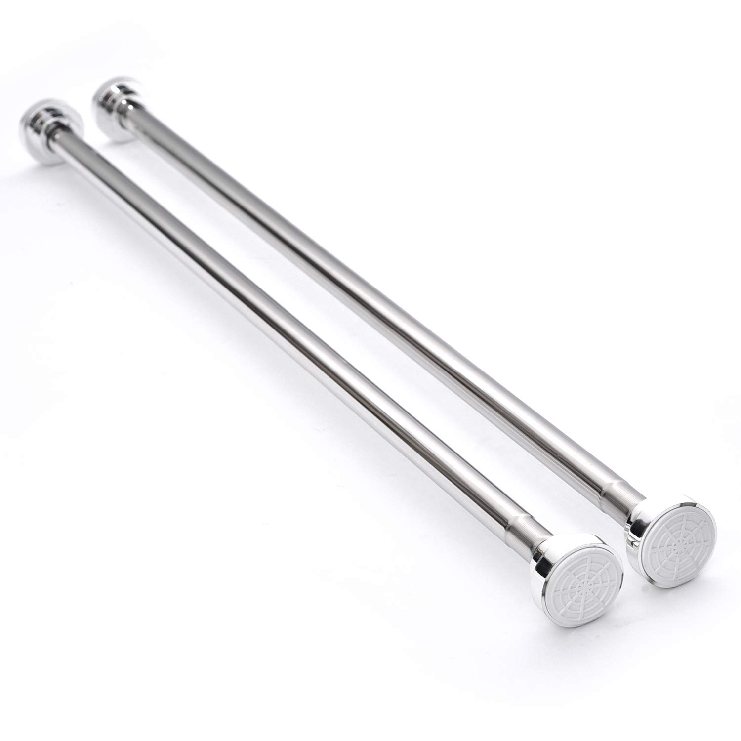 2PCS Stainless Steel Extendable Shower Curtain Pole 83-130cm Tension Rods for Curtains Telescopic Curtain Poles No Drilling Adjustable Shower Curtain Rail for Kitchen Cupboard Closet Bathroom Window