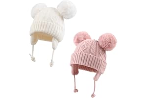 JANGANNSA Cute Knitted Boys Girls Christmas Beanie Warm Earflap Winter Hat Infant Toddler Baby Beanie