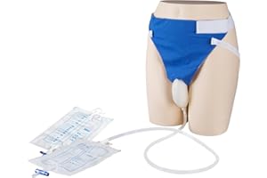 YOOGUSTO Wearable Urinal Bag with Reusable Silicone Urine Catheter Bag (2000ml & 1000ml), Portable External Urine Collector Bag for Men Blue