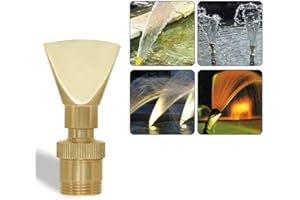 Hooshing Water Fountain Nozzle Spray 1/2" DN15 and 3/4" DN20 Brass Narrow Fan Shaped Water Spray Sprinkler for Garden Pond Amusement Park Museum Copper
