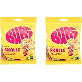 Bubs Sour Skalle Fruity Lemon Mix 90g (Pack of 2) - Swedish Sour Vegan Gummy Candy Skulls, Gelatin-Free