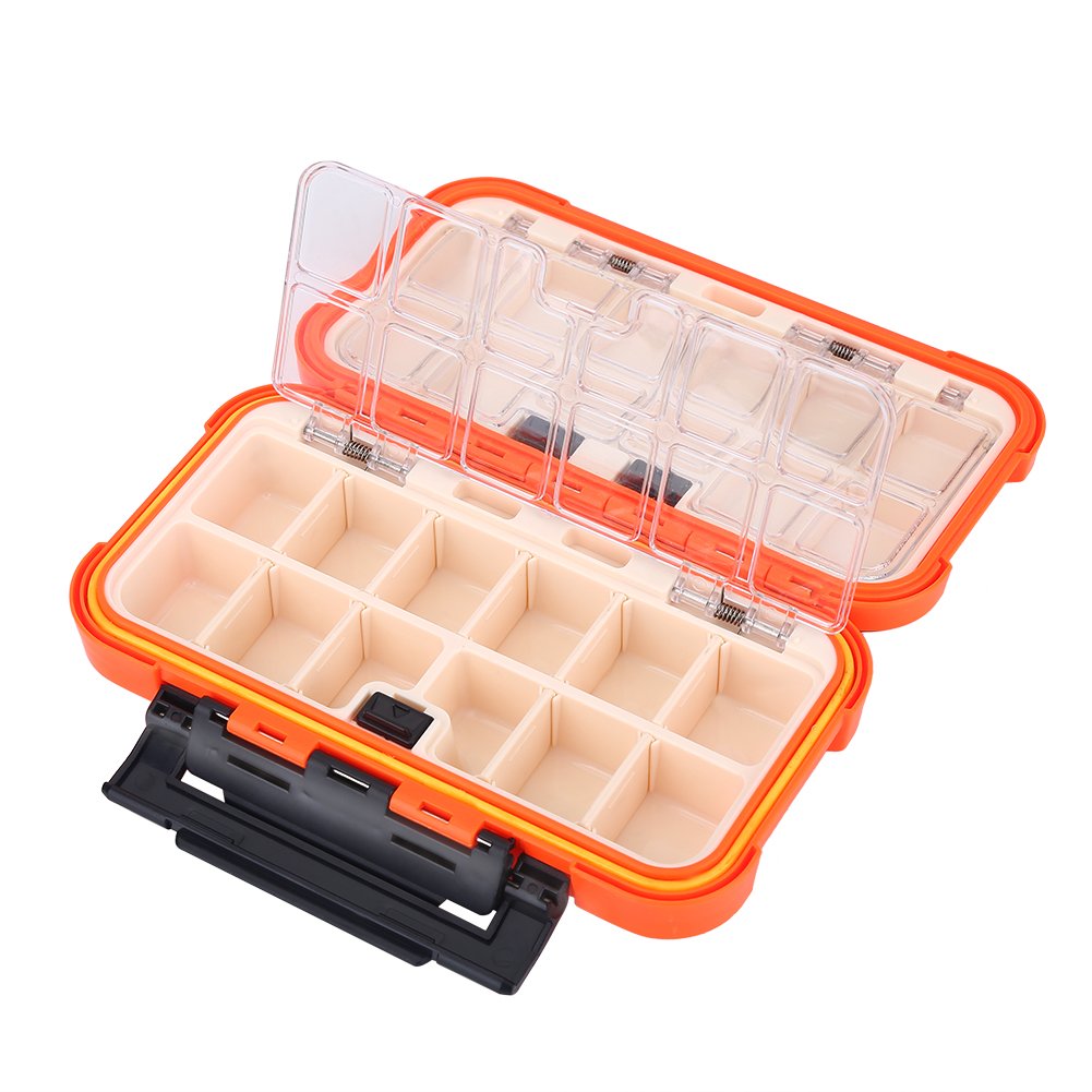 VGEBY1 Fishing Tackle Box, 24 Slots Waterproof Storage Box (Orange)
