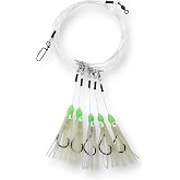 End Game Tackle Company Glow Squid Deep Drop Tilefish Rig, Excellent for Deep Drop Fishing, 8/0 Circle Hooks, 1 Rig