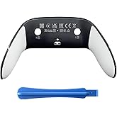 Replacement Back Shell Cover Trim forDualSense Edge Controller Compatible withPS5 DSE- Clip-On Housing with OEM-Spec Soft Rubber Grip, Fixes Yellowing & Peeling (White)