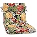 Pillow Perfect Tropic Floral Indoor/Outdoor 1 Piece Split Back Round Corner Chair Seat Cushion with Ties, Deep Seat, Weather, and Fade Resistant, 40.5
