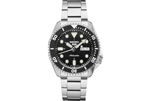 SEIKO Automatic Watch for Men - 5 Sports - Day/Date Calendar, LumiBrite Hands and Markers, and Rotating Bezel, 100m Water-Resistant