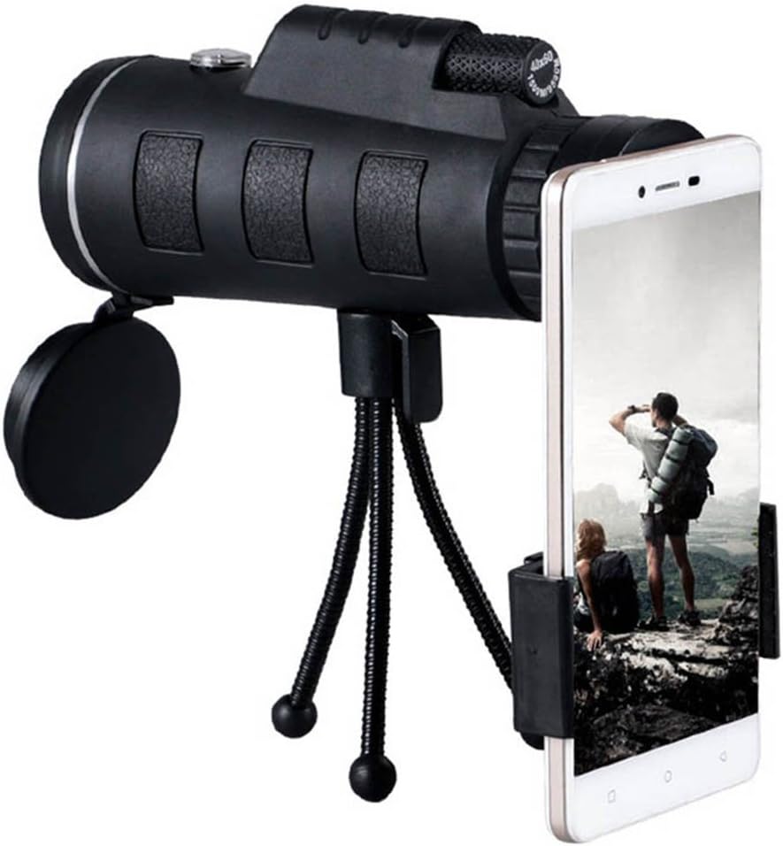 Dxlta HD Lens Monocular Telescope Compass Phone Clip Stand 40x60 for Hunting Climbing Fishing