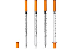1ml Insulin Syringes 30G 1/4 Inch (6mm) with Needle, Individually Wrapped, Pack of 25