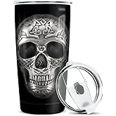 winorax Skull Tumbler 20oz Stainless Steel Travel Cup Coffee Mug Inspirational Skull Gifts for Men Women Skulls Lover Birthday Halloween Birthday Presents