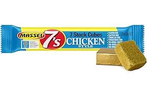 Massel Chicken Style Broth Boullion Cubes, Gluten Free, Low Fodmap Stock, MSG & Dairy Free, Non GMO, 0g Trans Fat Soup Base, Seasoning For Ramen, Soup, Stew, No Animal Content, 1 Pack, 7 Cubes
