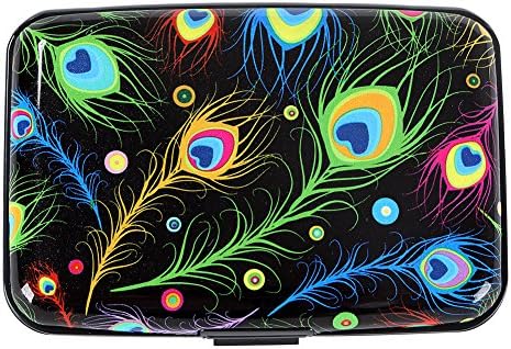 Caranda Latest Aluminum RFID Blocking Credit Card Holder for Men Women Peafowl